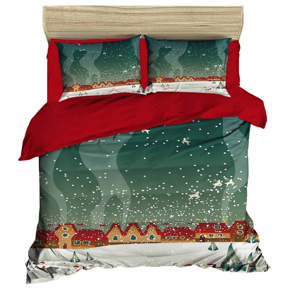 Christmas 2020 Snow Town Double Duvet Cover Set