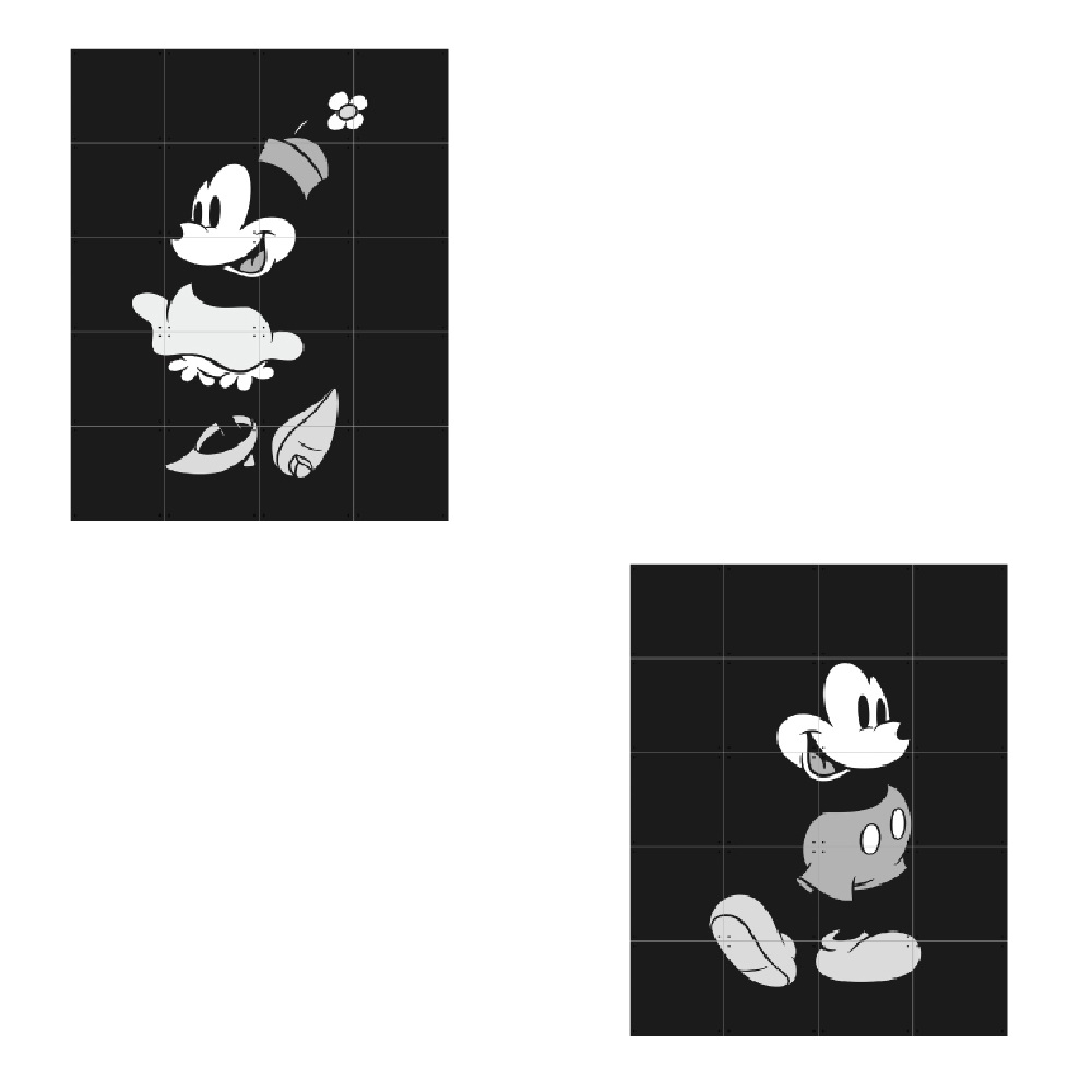 ملصقات بعبارات Disney Mickey و Minnie Mouse أبيض و أسود حجم صغير من ماركة إكسي