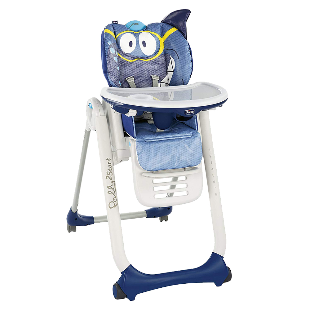 Chicco Polly2start High Chair Shark Blue