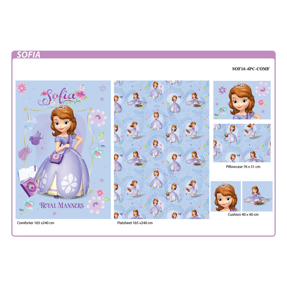 Sofia The First 4 Pieces Bedding Set