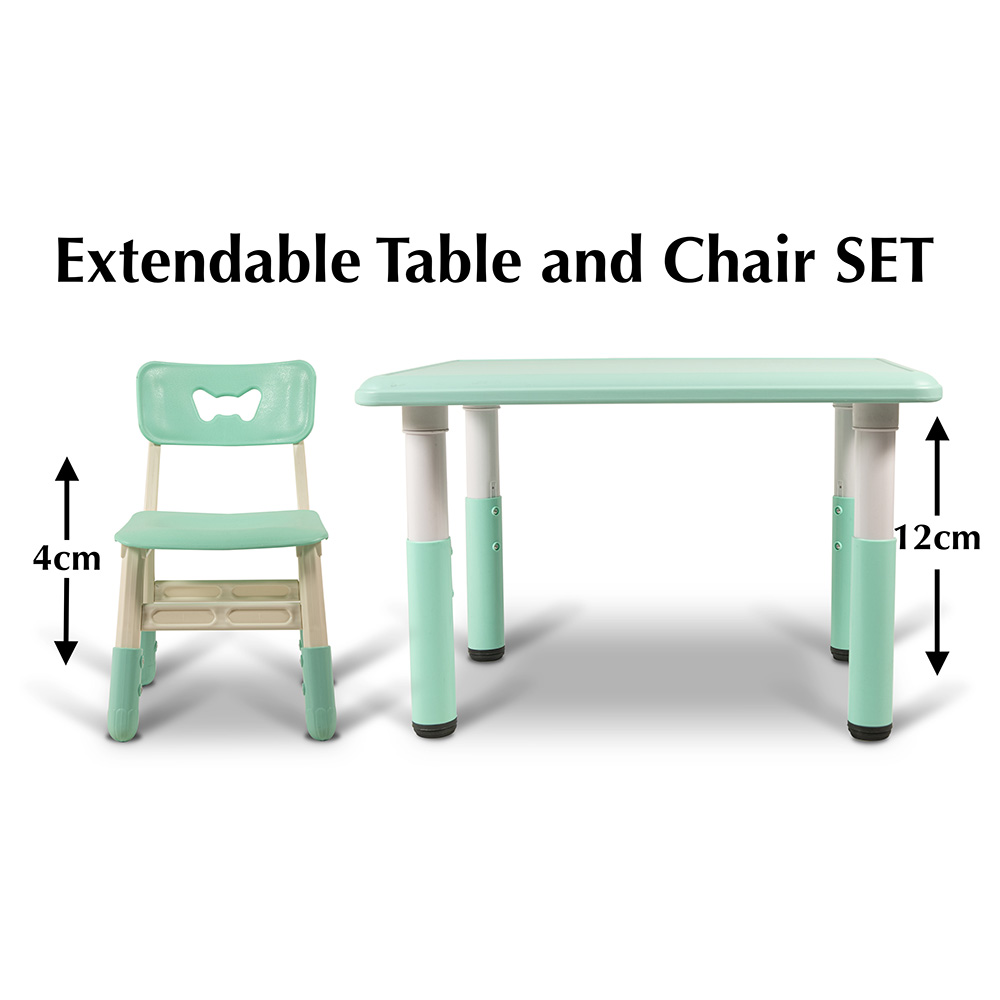 Home Canvas Kids Table And Chair Set Teal