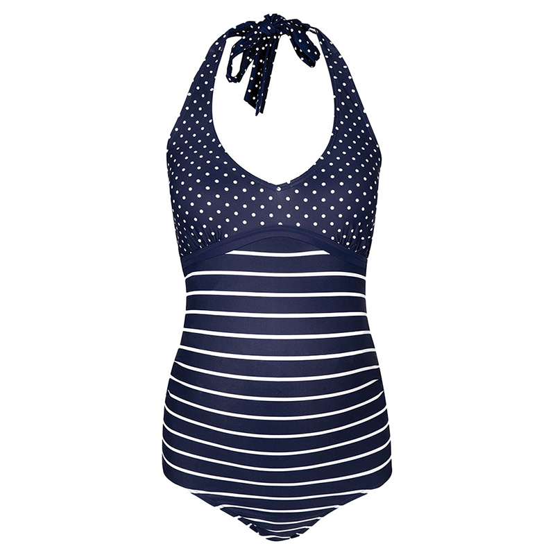 navy halter neck swimsuit