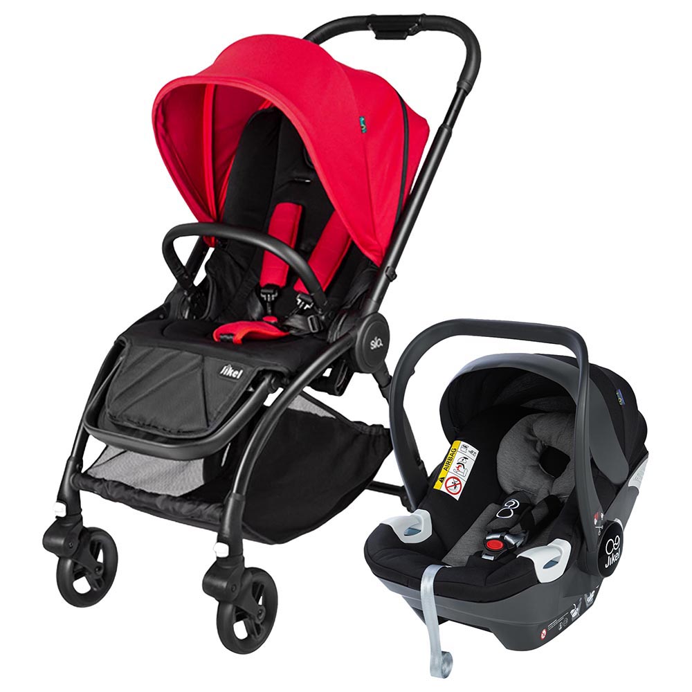 red baby travel system