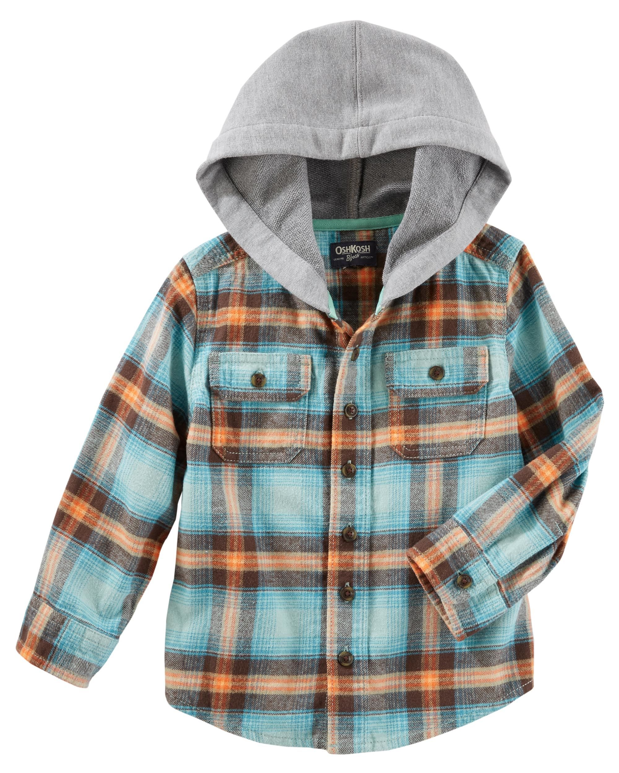 flannel pullover hoodie