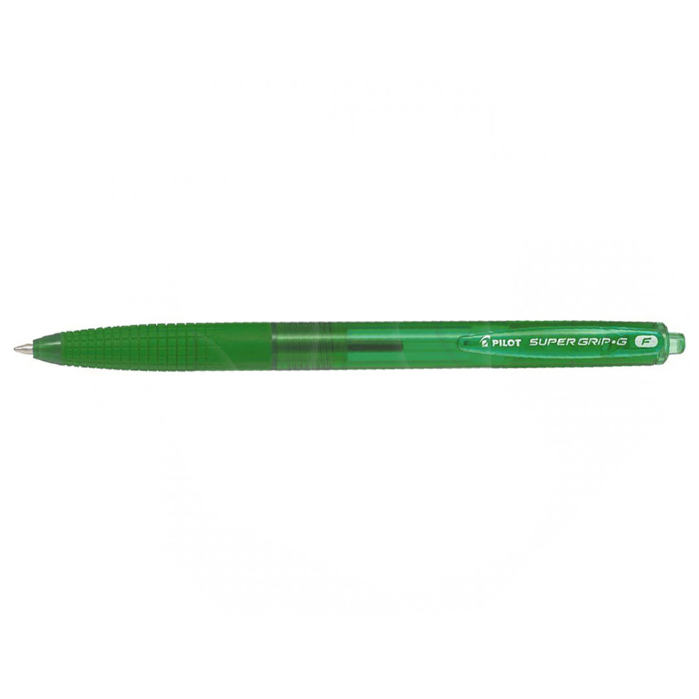 Green 4 x Pilot "Super Grip G" BPS-GG 0.7mm Fine Ballpoint Pen w/ Cap