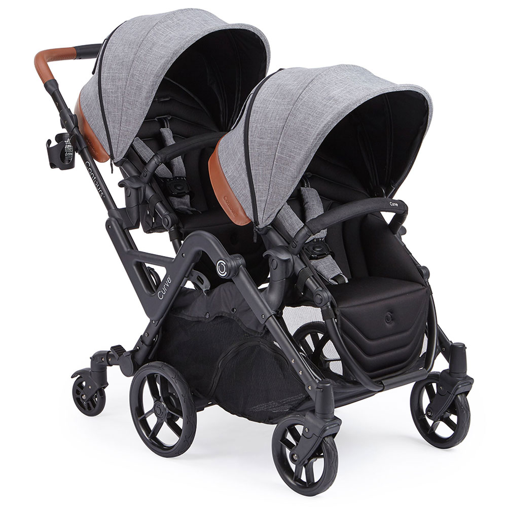 Kolcraft Contours Curve Tandem Twin Stroller Gray